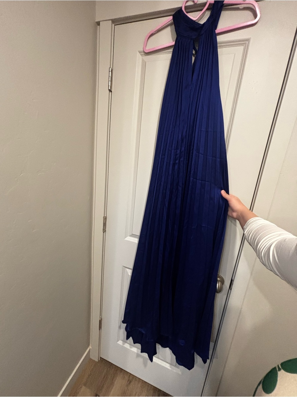 INC International Concepts Royal Blue Pleated Maxi Dress